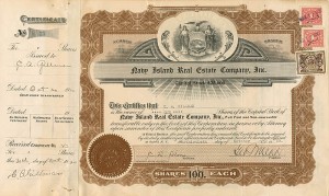 Navy Island Real Estate Co., Inc. - Stock Certificate